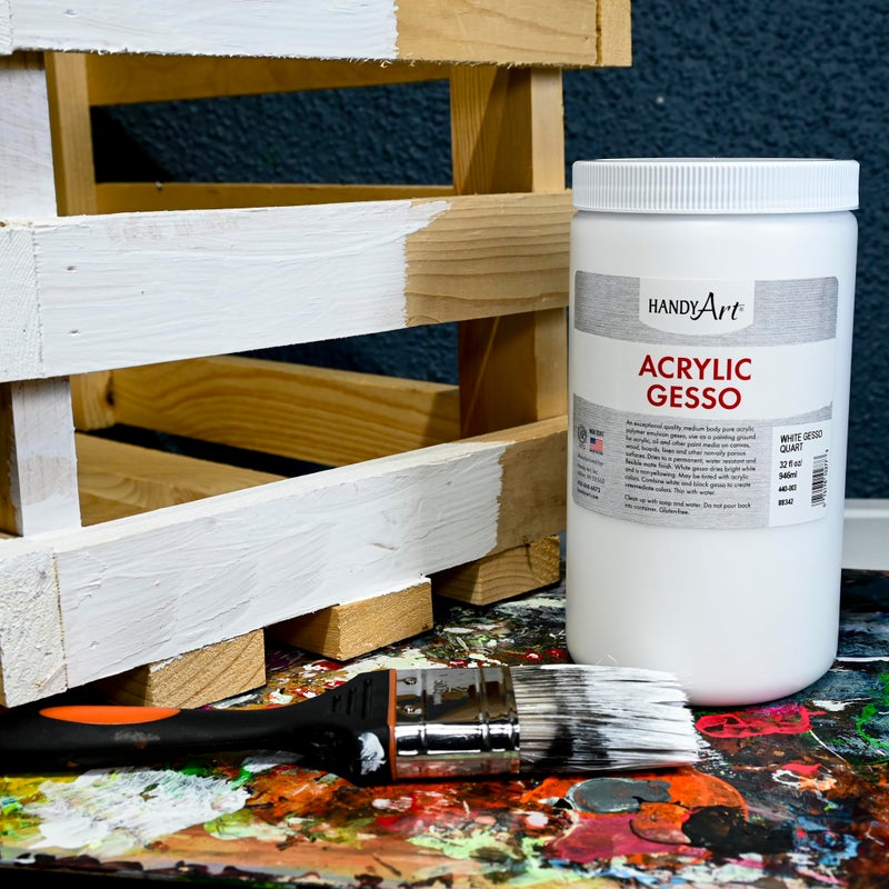 Handy Art 440-003 Medium Student Acrylic Paint, 32 oz., Gesso White - Image 5
